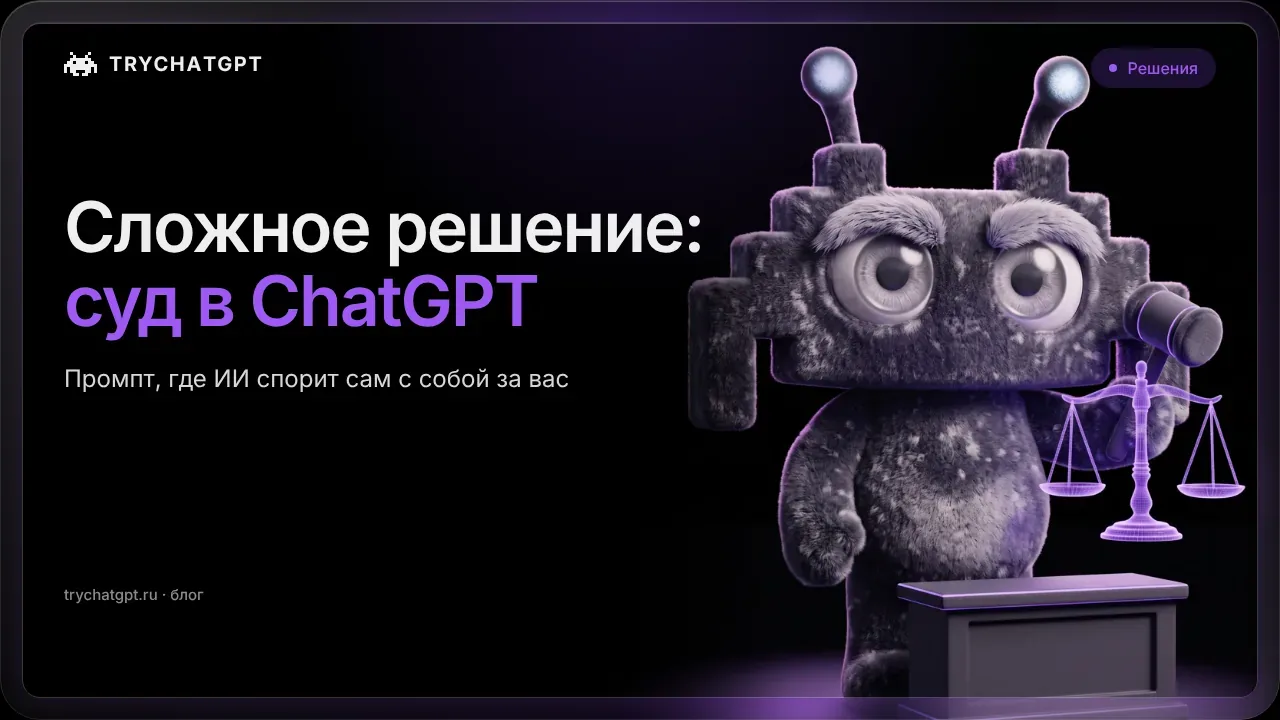 Как принять сложное решение: устройте суд в ChatGPT!