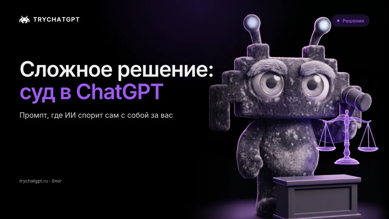 Как принять сложное решение: устройте суд в ChatGPT!