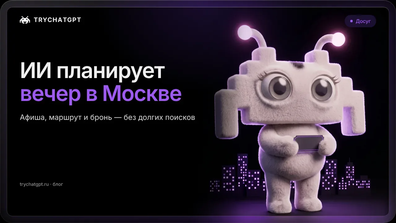 Эксперимент: ИИ планирует идеальный вечер в Москве за 1000 ₽